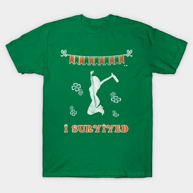 Funny St Patrick Paddy's Day Survivor Drunk Lady T-Shirt by familycuteycom